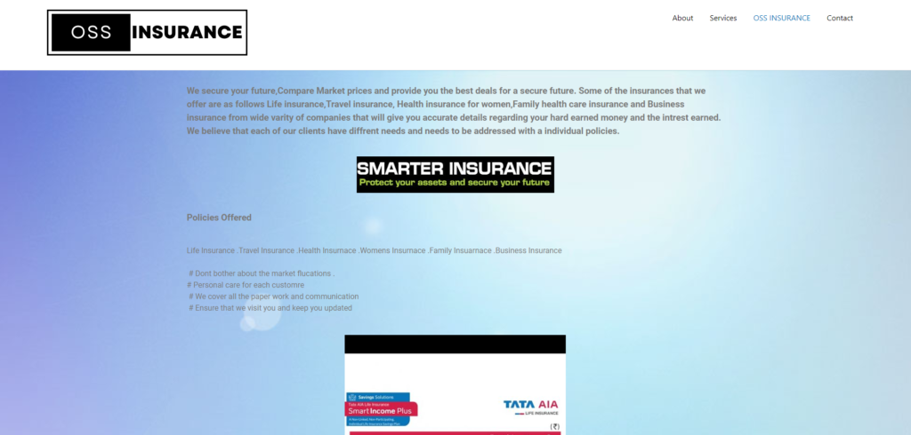 OSSINSURANCE WEBSITE DEVEOPMENT INSURANCE COMPANY